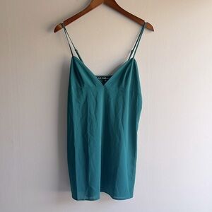 For Love And Lemons dark teal mini slip or camisole tank